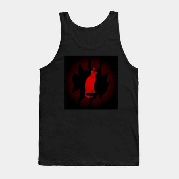 Red Cat Tank Top by SpieklyArt